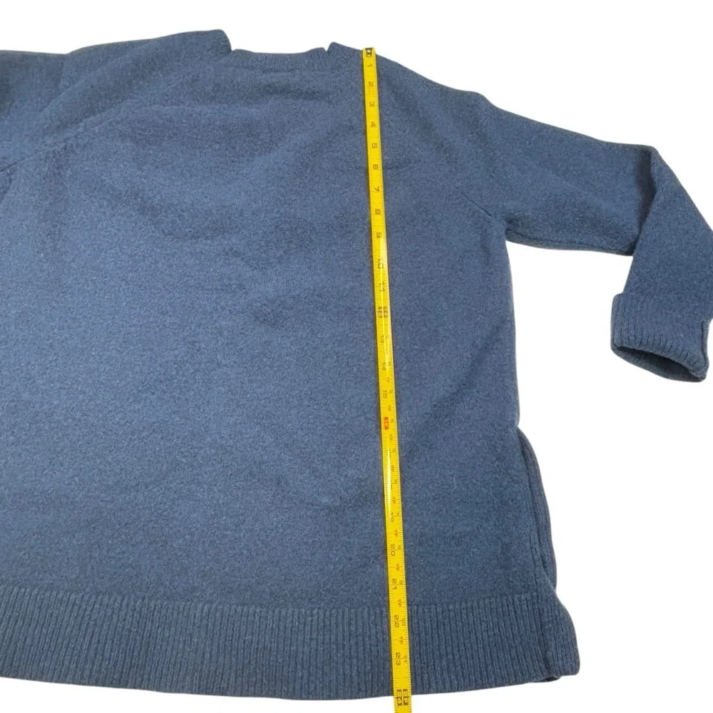 Pendleton Sweater X Large Blue Womens Long Sleeve 100% Lambs Wool Side Buttons